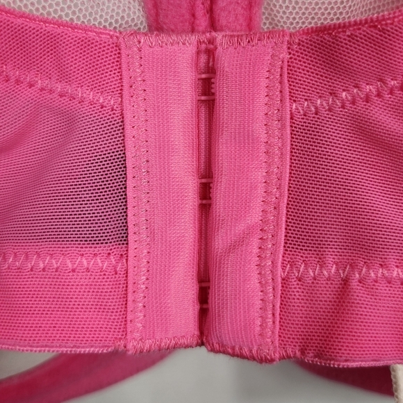 Natori True Decadence Bra Swiss Embroidery Sheer Lace Full Figure Pink 42DDD - Picture 8 of 14